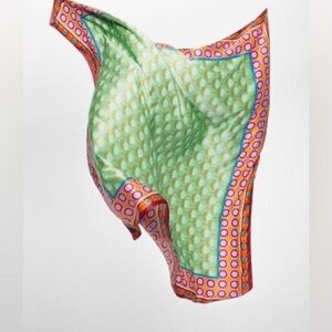 NWOT. Zara Green/Lilac Satin Effect Printed Scarf.